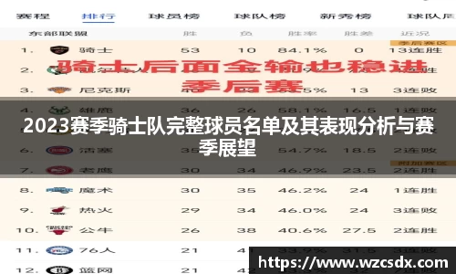 2023赛季骑士队完整球员名单及其表现分析与赛季展望